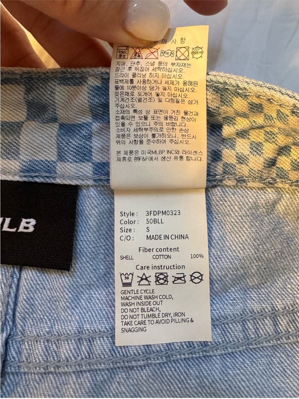 MLB Korea New York Yankees Checkerboard Denim Shorts - Women’s S Y2K Inspired - Picture 11 of 14